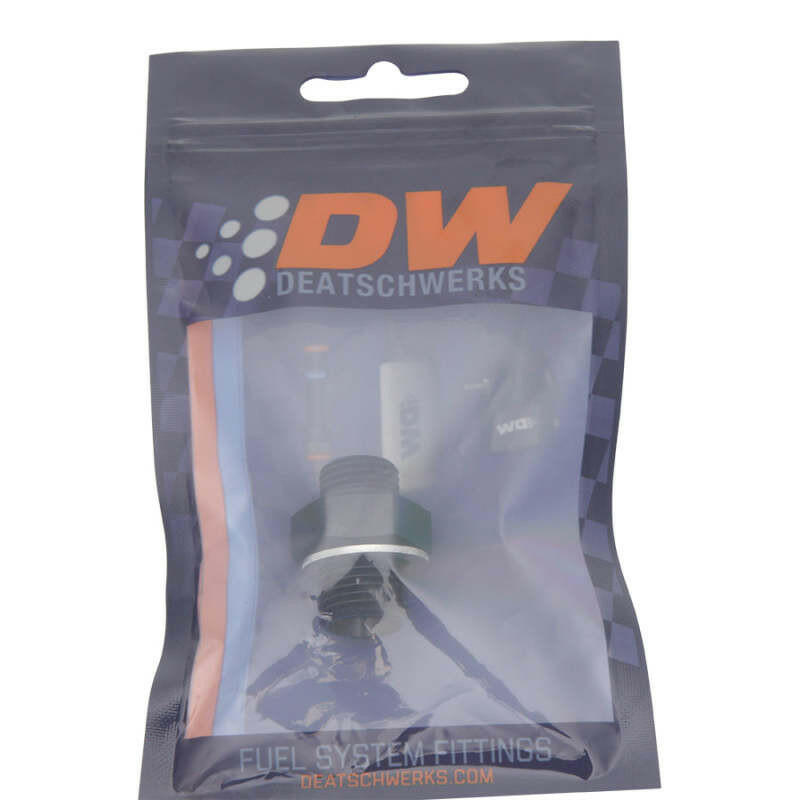 DeatschWerks 6AN ORB Male to M16 X 1.5 Metric Male (Incl O-Ring and Washer) - Anodized Matte Black Fittings DeatschWerks