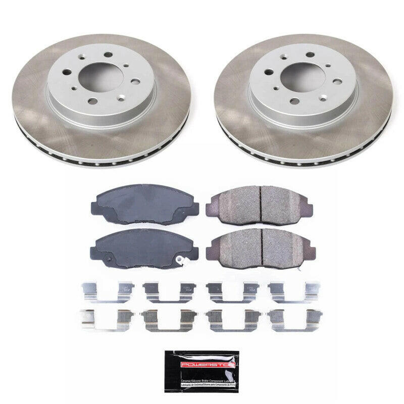 Power Stop 10-14 Honda Insight Front Semi-Coated Rotor Kit Brake Kits - Performance Blank PowerStop
