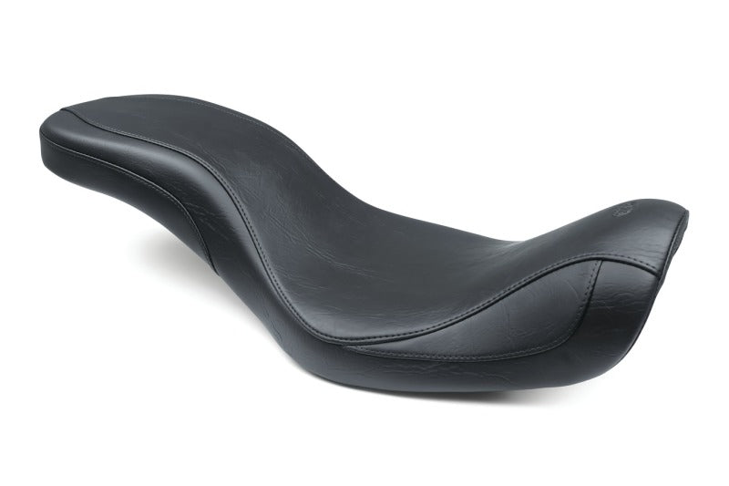 Mustang 14-17 Harley Fat Bob Super Tripper 1PC Seat - Black One-Piece Motorcycle Seats Mustang Motorcycle