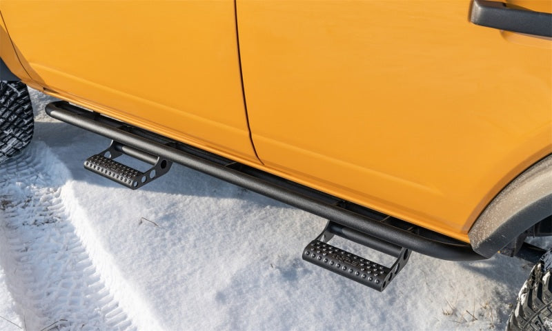 N-Fab RKR Step System 2021 Ford Bronco 4 Door - Tex. Black - 1.75in Body Armor & Rock Rails N-Fab