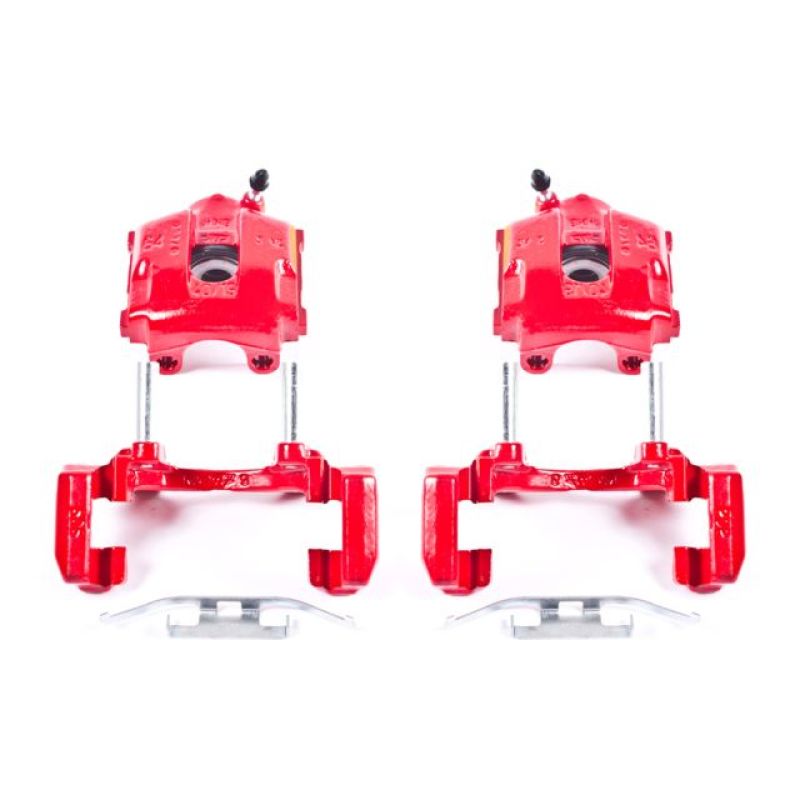 Power Stop 01-05 BMW 320i Rear Red Calipers w/Brackets - Pair Brake Calipers - Perf PowerStop