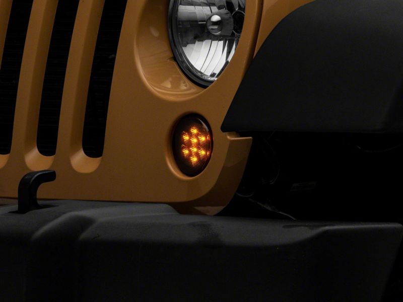 Raxiom 07-18 Jeep Wrangler JK Axial Series LED Turn Signals- Smoked Lights Corner Raxiom