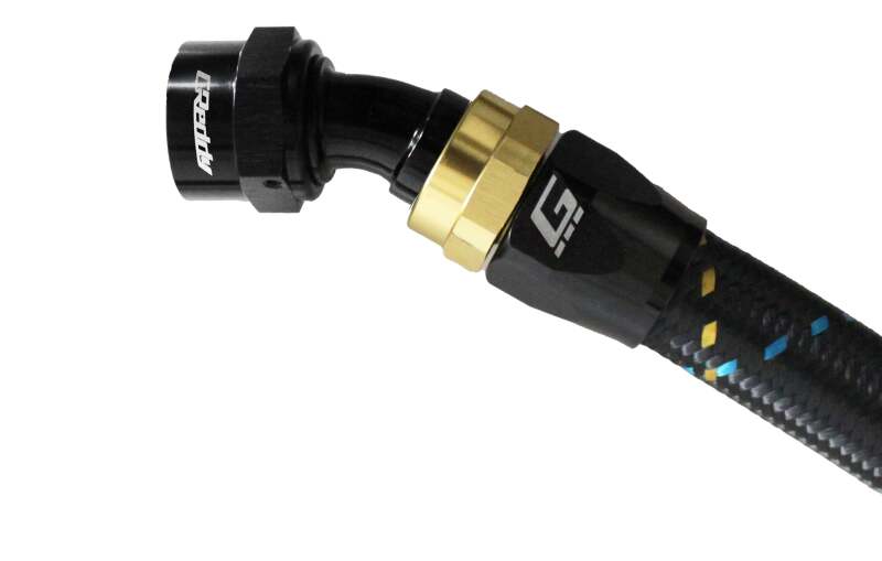 GReddy AN12 30 DEGREE HOSE END SWIVEL BLACK/GOLD ANODIZED Oil Line Kits GReddy
