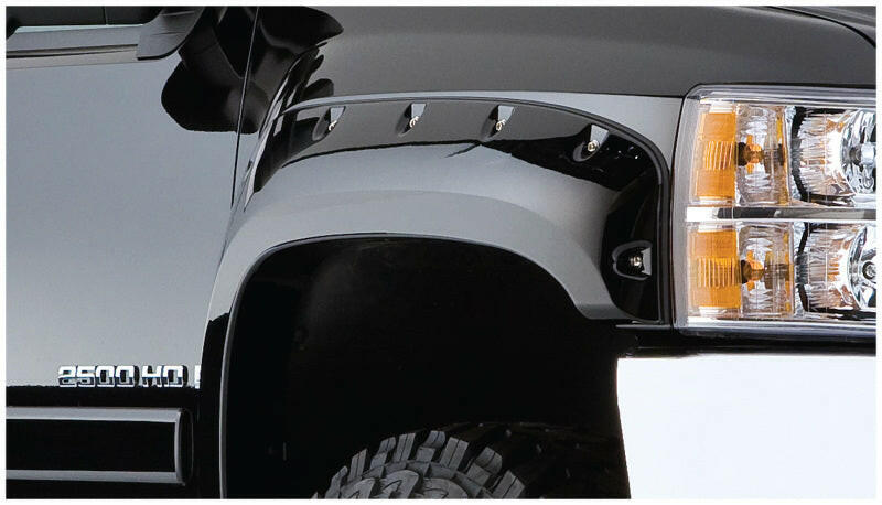 Bushwacker 07-14 GMC Sierra 2500 HD Fleetside Cutout Style Flares 4pc 78.7/97.6in Bed - Black Fender Flares Bushwacker