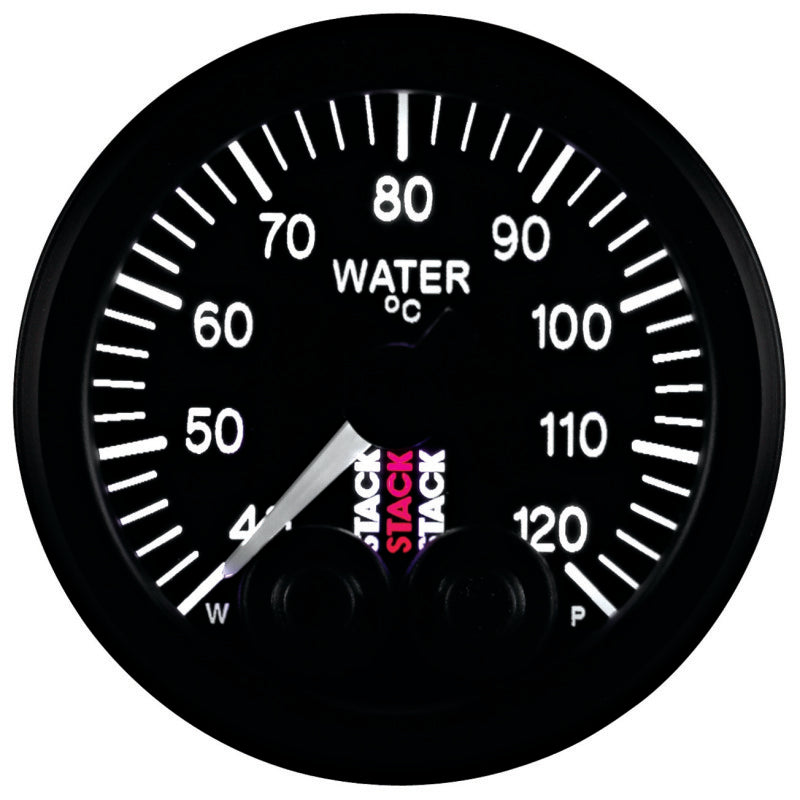 Autometer Stack 52mm 40-120 Deg C 1/8in NPTF Male Pro-Control Water Temp Gauge - Black Gauges AutoMeter