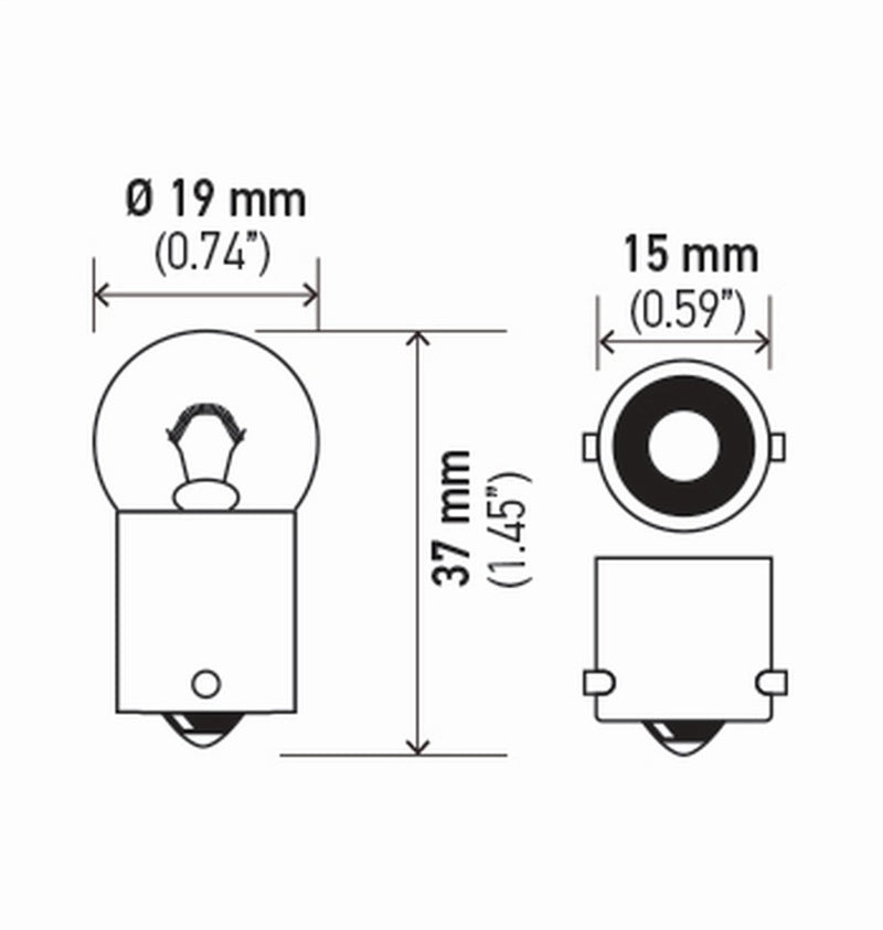 Hella Bulb 5007 12V 5W Ba15S B6 (2) Bulbs Hella