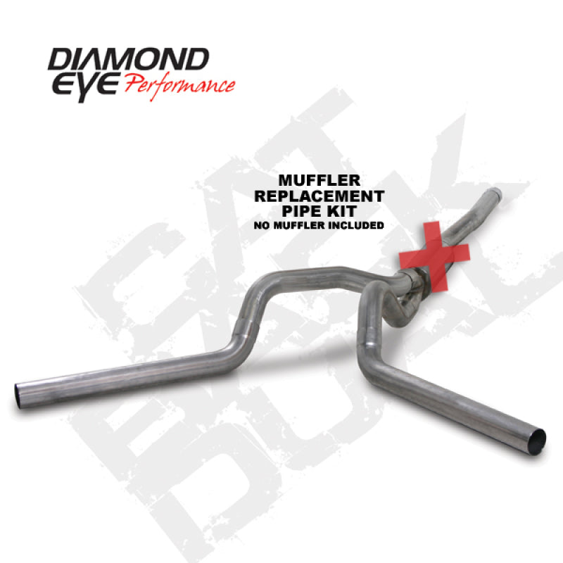 Diamond Eye KIT 4in Catback MFLR RPLCMENT PIPE DUAL SS: 2006-2007.5 CHEVY/GMC 6.6L 2500/3500 Catback Diamond Eye Performance