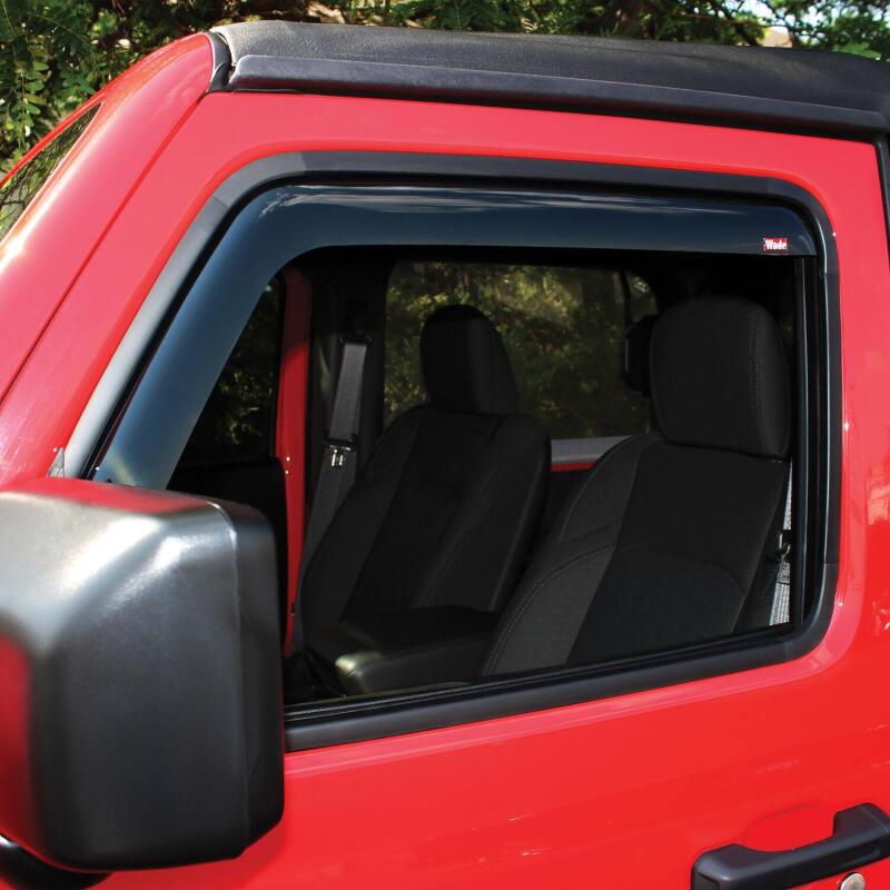 Westin 2018-2019 Jeep Wrangler JL Wade In-Channel Wind Deflector 2pc - Smoke Wind Deflectors Westin