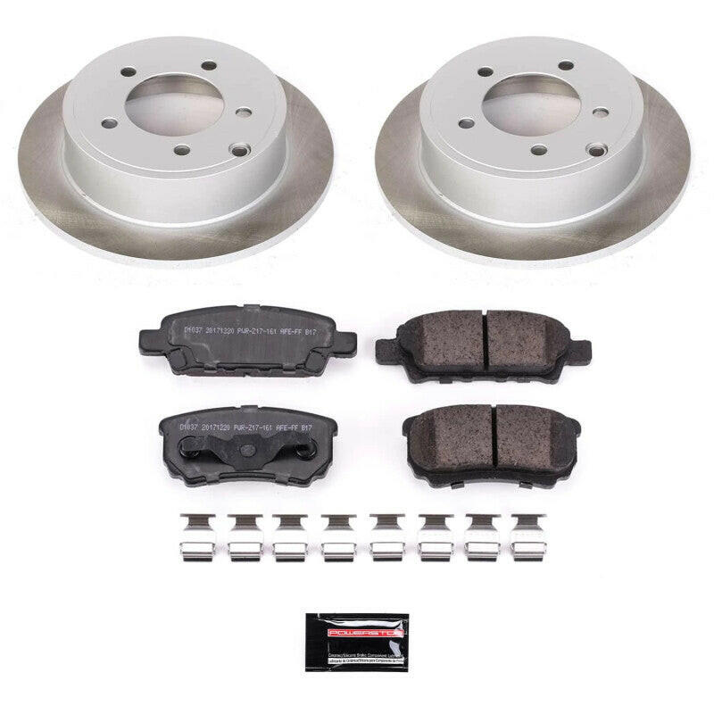 Power Stop 08-17 Mitsubishi Lancer Rear Semi-Coated Rotor Kit Brake Kits - Performance Blank PowerStop