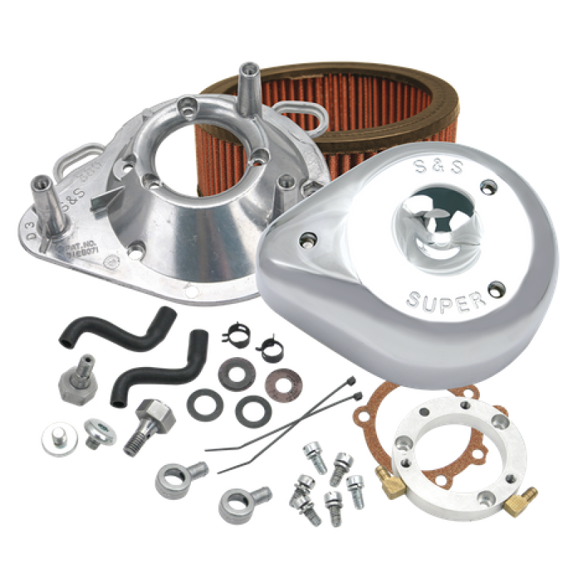S&S Cycle 93-06 BT w/ Stock CV Carburetors Teardrop Air Cleaner Kit Air Intake Components S&S Cycle
