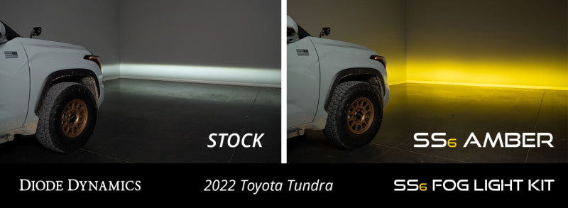 Diode Dynamics 2022 Toyota Tundra SS6 LED Fog Light Kit - Amber Wide Fog Lights Diode Dynamics