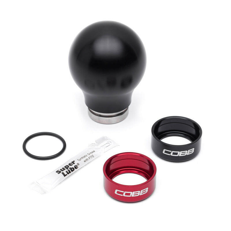 Cobb Subaru 6-Speed Weighted COBB Shift Knob - Black (Incl. Both Red + Blk Collars) Shift Knobs COBB