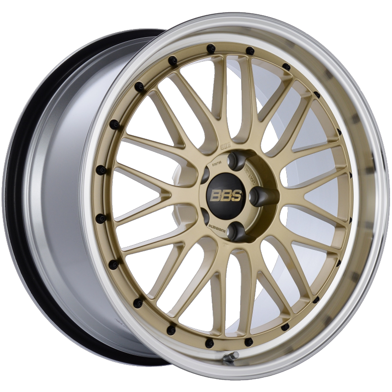 BBS LM 20x9.5 5x114.3 ET40 CB66 Gold Center Diamond Cut Lip Wheel Wheels - Forged BBS