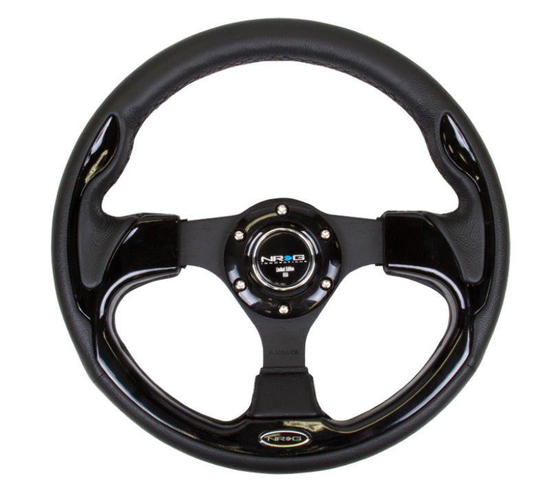 NRG Reinforced Steering Wheel (320mm) Blk w/Gloss Black Trim Steering Wheels NRG