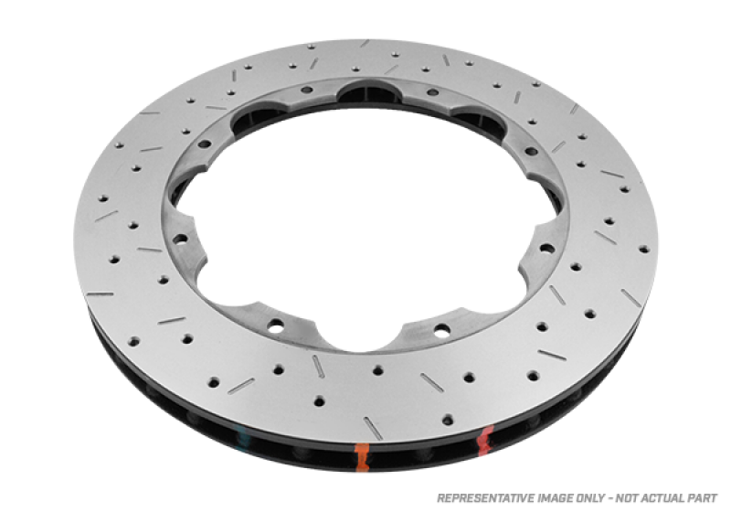 DBA 94-04 Ford Mustang (Cobra Models) Front 5000 Series Drilled & Slotted Ring Brake Rotors - 2 Piece DBA