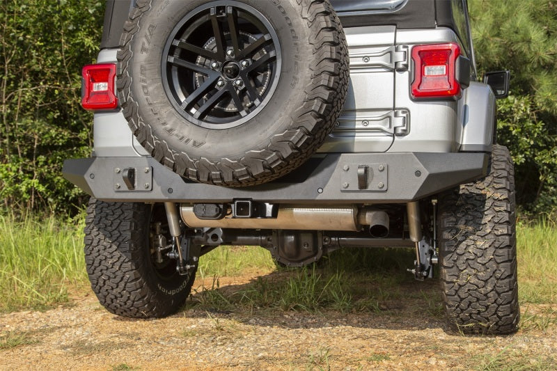Rugged Ridge Spartan Rear Bumper Full Width 18-20 Jeep Wrangler JL Bumpers - Steel Rugged Ridge