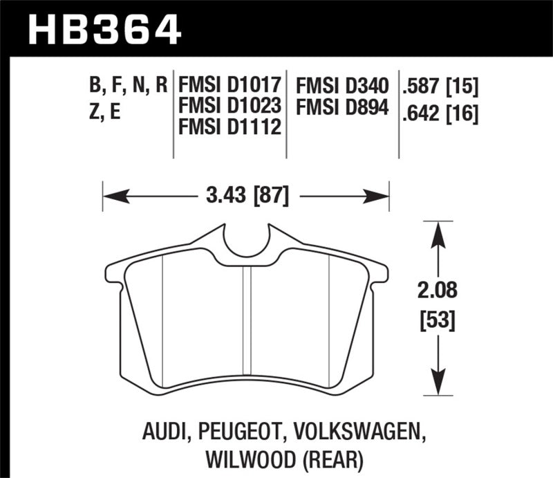 Hawk 98-00 Audi A4 2.8L Avant Rear ER-1 Brake Pads Brake Pads - Racing Hawk Performance