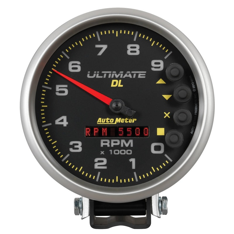 Autometer 5 inch Ultimate DL Playback Tachometer 9000 RPM - Black Performance Monitors AutoMeter