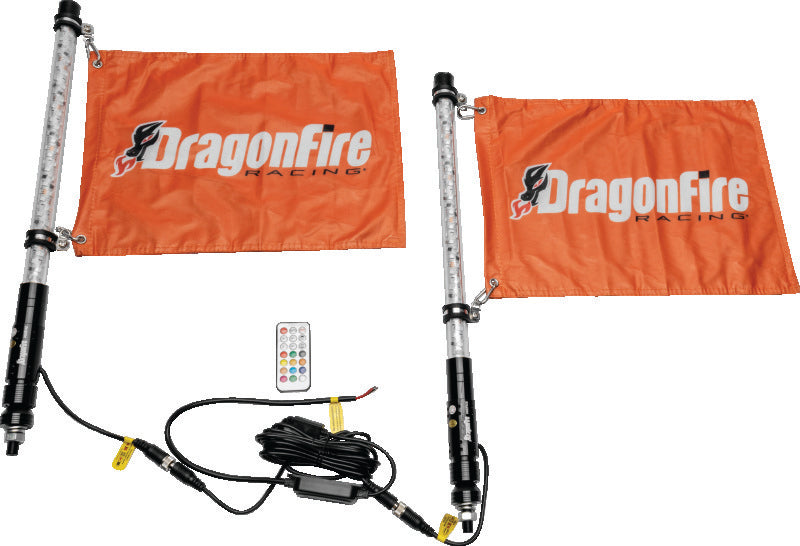 DragonFire Racing 2Ft Spiral Led Whip- Clear- sold in pairs Whip Lights DragonFire Racing