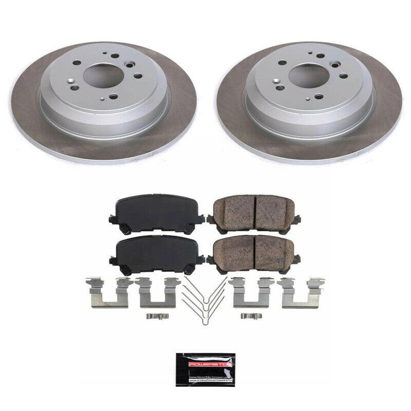 Power Stop 17-22 Honda Ridgeline Rear Semi-Coated Rotor Kit Brake Kits - Performance Blank PowerStop