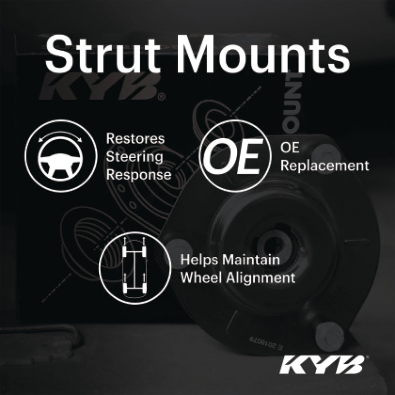 KYB 22-23 Hyundai Kona / 17-22 Ioniq / 19-21 Veloster / 2019+ KIA Forte Strut Mount Kit - Rear Shock Mounts & Camber Plates KYB