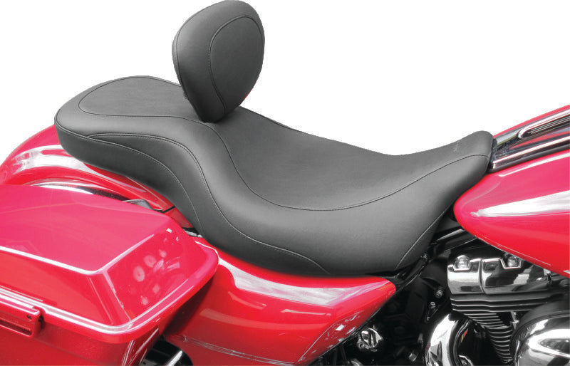 Mustang 08-21 Harley Electra Glide,Rd Glide,Rd King,Str Glide Harley Super Touring 1PC Seat- Black One-Piece Motorcycle Seats Mustang Motorcycle