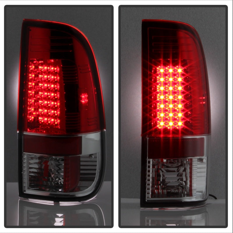 Spyder Ford F150 side 97-03/F250/350 Duty 99-07 LED Tail Lights Red Clear ALT-YD-FF15097-LED-RC Tail Lights SPYDER