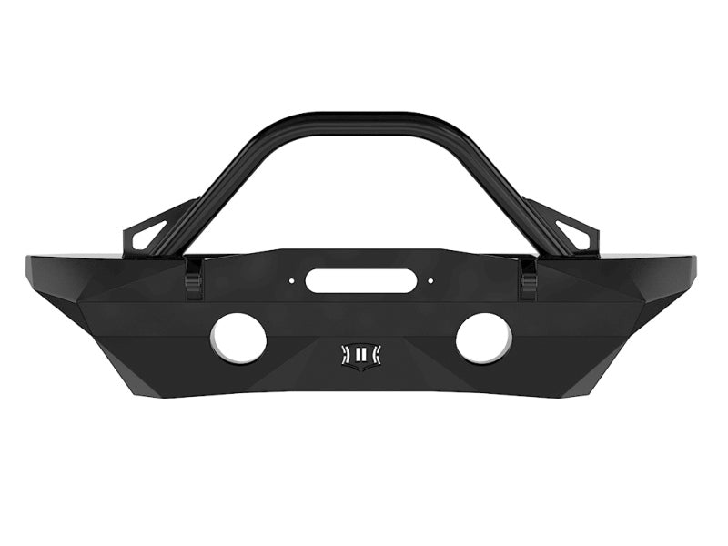 ICON 07-18 Jeep Wrangler JK Pro Series Mid Width Front Recessed Winch Bumper w/Bar/Tabs Bumpers - Steel ICON