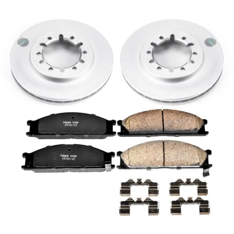 Power Stop 99-04 Nissan Frontier Front Z17 Evolution Geomet Coated Brake Kit Brake Kits - Performance Blank PowerStop