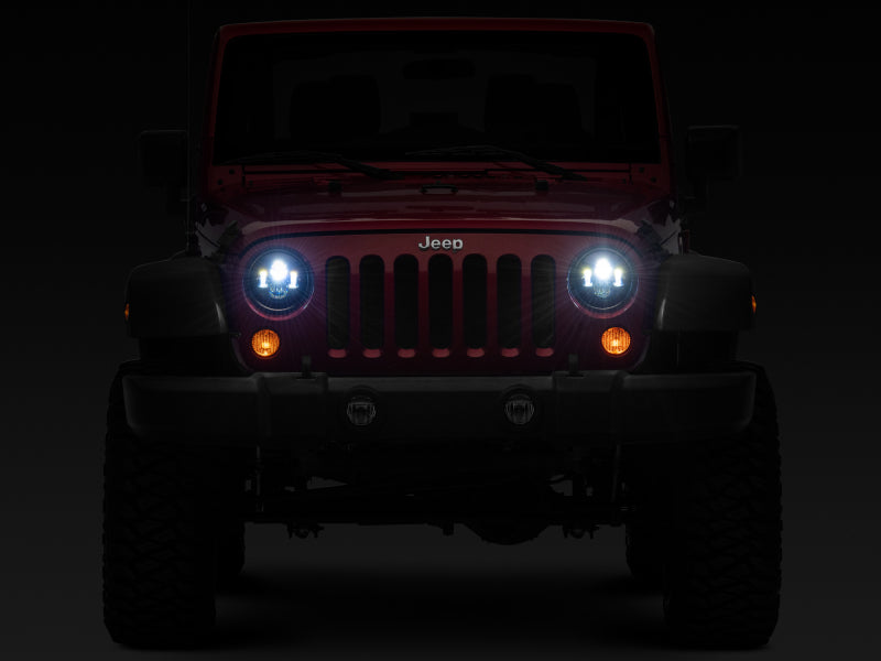 Raxiom 97-18 Jeep Wrangler TJ/JK Axial Series LED Daymaker Headlights- Black Housing (Clear Lens) Headlights Raxiom