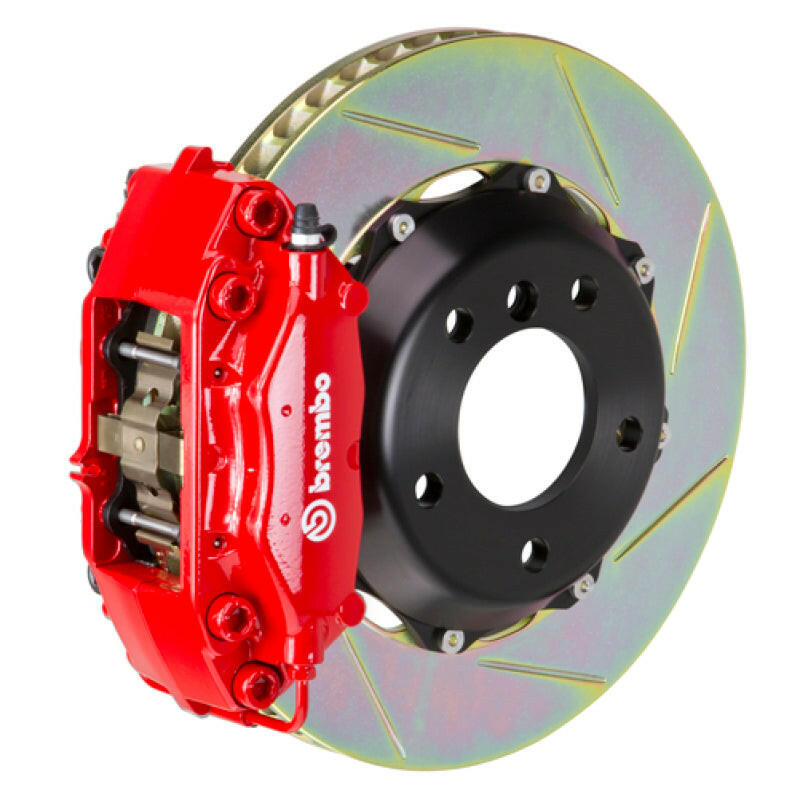 Brembo 87-91 928 S4/GT Rear GT BBK 4 Piston Cast 2pc 328x28 2pc Rotor Slotted Type-1-Red Brake Kits - Performance Slot Brembo