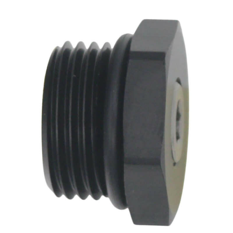 DeatschWerks 8AN ORB Male Plug Fitting with 1/8in NPT Gauge Port - Anodized Matte Black Fittings DeatschWerks