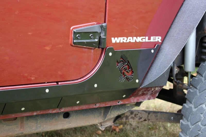 Fishbone Offroad 07-18 Jeep Wrangler JK 4 Door Rocker Guards Scale Armor Rocker Arms Fishbone Offroad