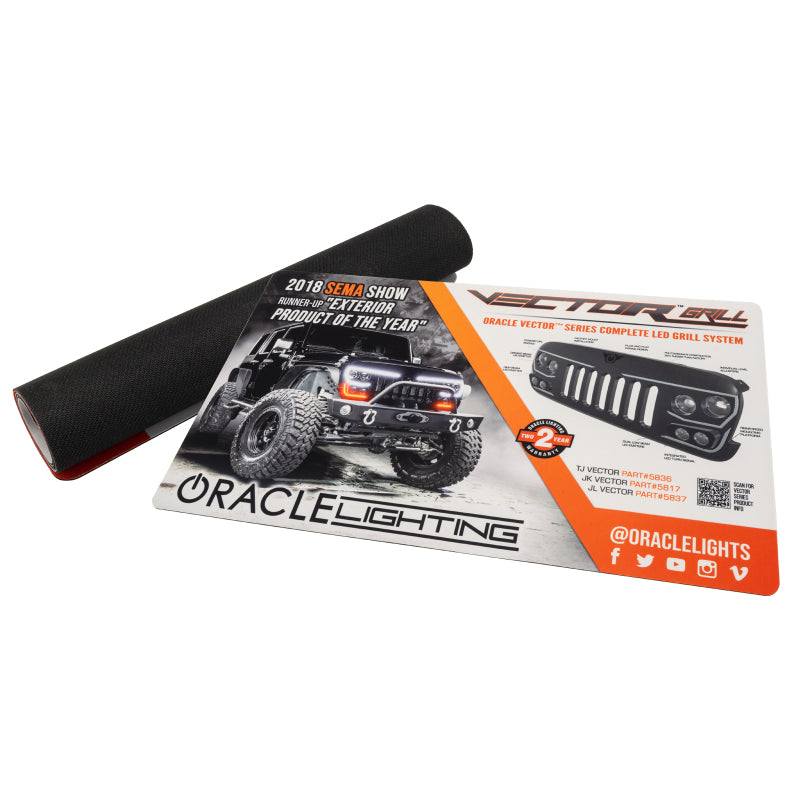 Oracle Neoprene Counter Mat 24in x 14in - Vector Grille Design 1 POP Displays ORACLE Lighting