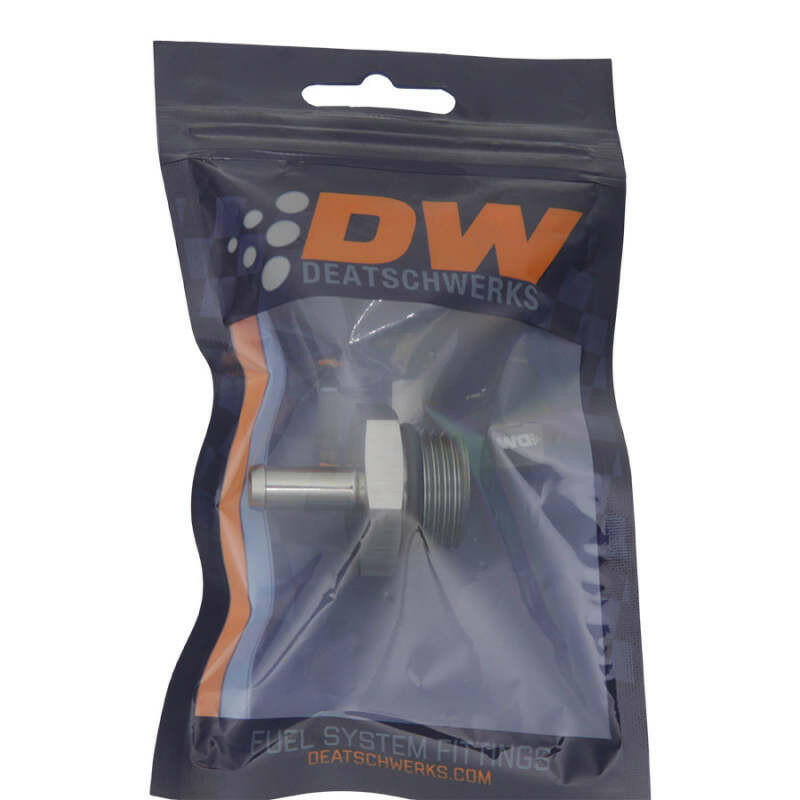DeatschWerks 10AN ORB Male to 5/16in Male Barb Fitting - Anodized DW Titanium Fittings DeatschWerks