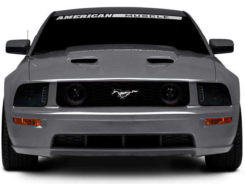 Raxiom 05-09 Ford Mustang w/ Halogen LED Halo Prjctr Headlights-Blk Hsng(Smoked Lens Exclude GT500) Headlights Raxiom