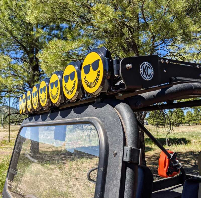 KC HiLiTES 6in. Hard Cover for Gravity Pro6 LED Lights (Single) - Smiley Face- Yellow/Black KC Logo Light Covers and Guards KC HiLiTES