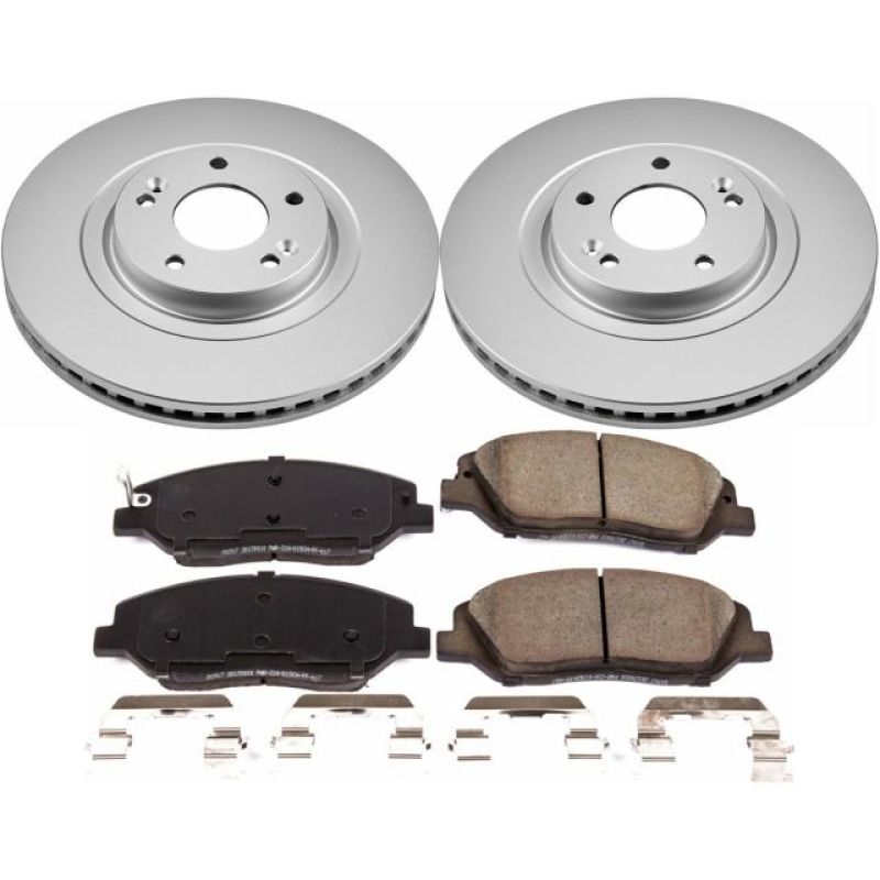 Power Stop 17-18 Hyundai Santa Fe Front Z17 Evolution Geomet Coated Brake Kit Brake Kits - Performance Blank PowerStop