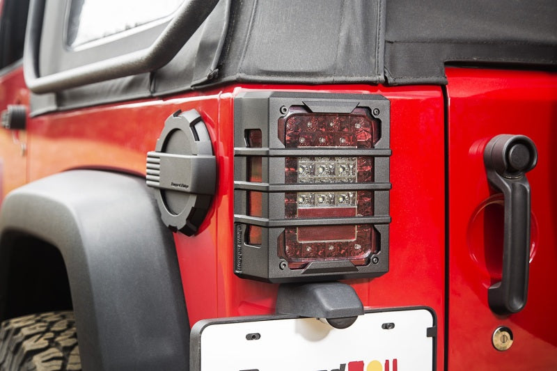 Rugged Ridge 07-18 Jeep Wrangler JK Black Elite Tail Light Guards Light Covers and Guards Rugged Ridge