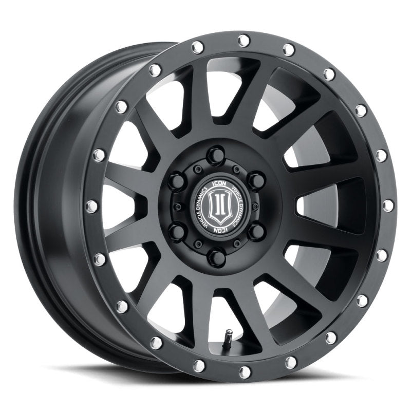 ICON Compression 18x9 6x5.5 0mm Offset 5in BS Satin Black Wheel Wheels - Cast ICON