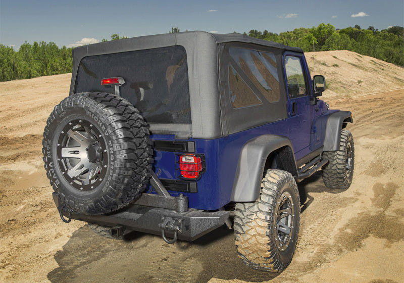 Rampage 04-06 Jeep Wrangler(TJ) Unlimited OEM Replacement Soft Upper Doors - Black Denim Door Panels Rampage