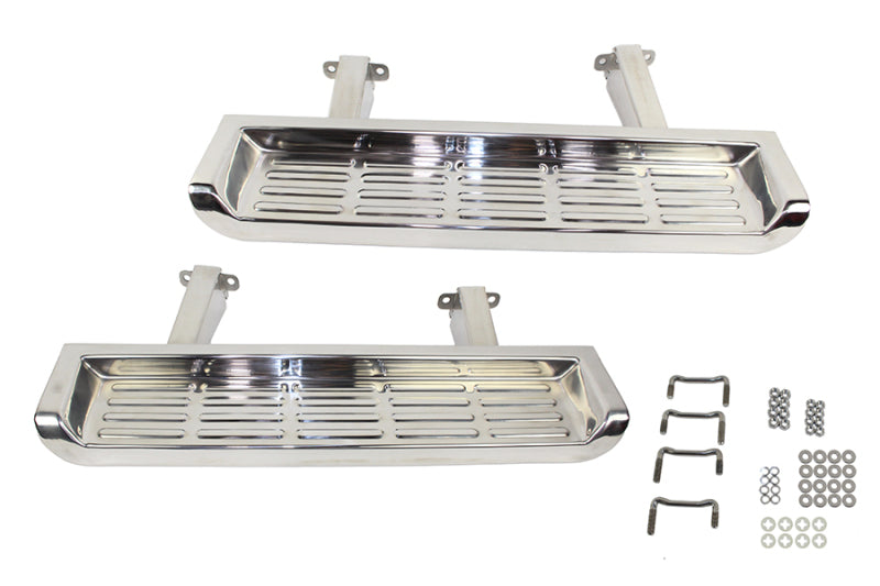 Kentrol 01-06 Jeep TJ Side Steps Pair - - Polished Silver Steps Kentrol