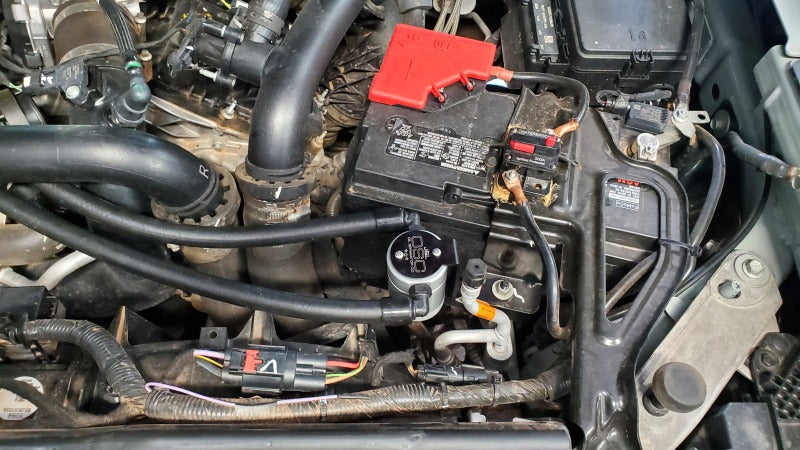 J&amp;L 22-25 Ford Bronco Raptor 3.0L EcoBoost PCV Side Oil Separator 3.0 - Clear Anodized Oil Separators J&L