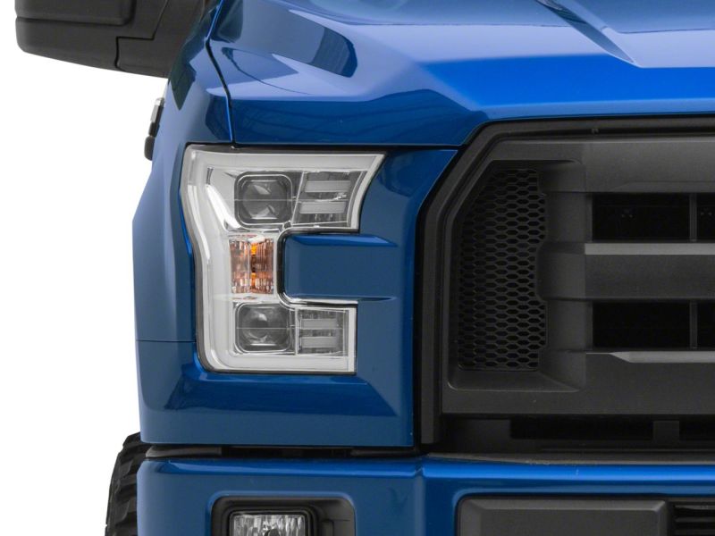Raxiom 15-17 Ford F-150 Projector Headlights w/ LED Accent- Chrome Housing (Clear Lens) Headlights Raxiom