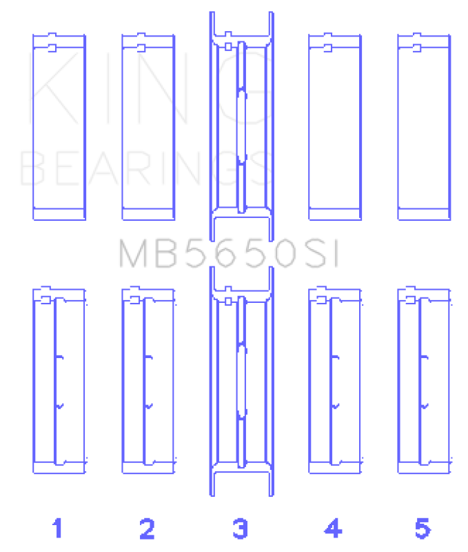 King Engine Bearings Ford 370/429/460 16B OHV Main Bearing Set - Set Of 10 Bearings King Engine Bearings