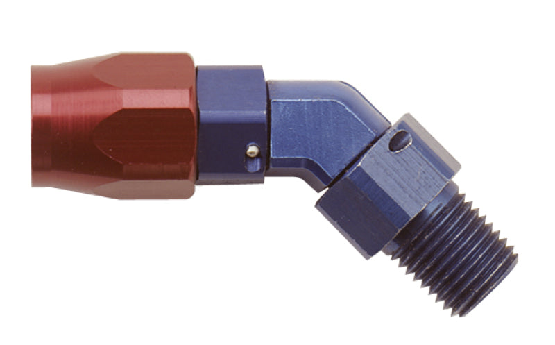 Fragola -6AN x 45 Degree Hose End x 1/4 NPT - Black Fittings Fragola