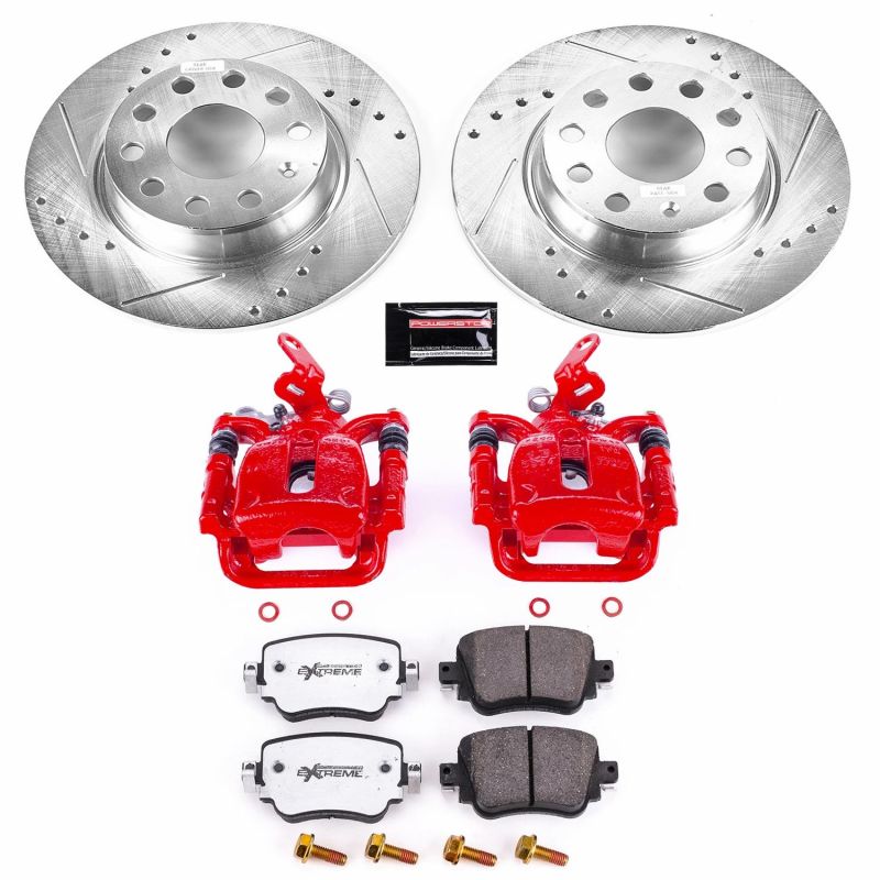 Power Stop 15-18 Volkswagen Golf Rear Z26 Street Warrior Brake Kit w/Calipers Brake Kits - Performance D&S PowerStop