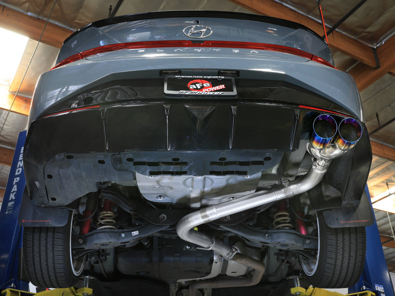 aFe Takeda Axle-Back Exhaust System Hyundai Elantra N Line 21-25 L4-1.6L- Blue Flame Tip Axle Back aFe