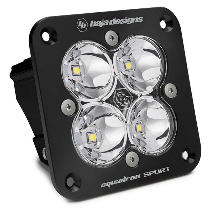Baja Designs Squadron Sport Work/Scene Pattern Black Flush Mount LED Light Pod - Clear Light Bars & Cubes Baja Designs