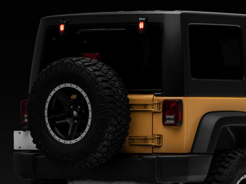 Raxiom 07-18 Jeep Wrangler JK w/ Hard Top Axial Series Rear Window Glass Hinge LED Lights Light Bars & Cubes Raxiom